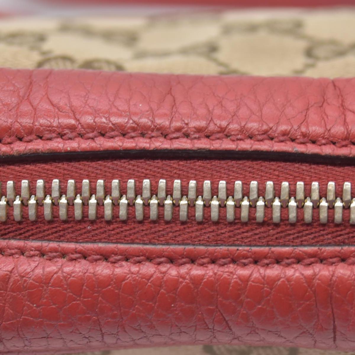 $950 Gucci Monogram Mini Bree Messenger Bag Red