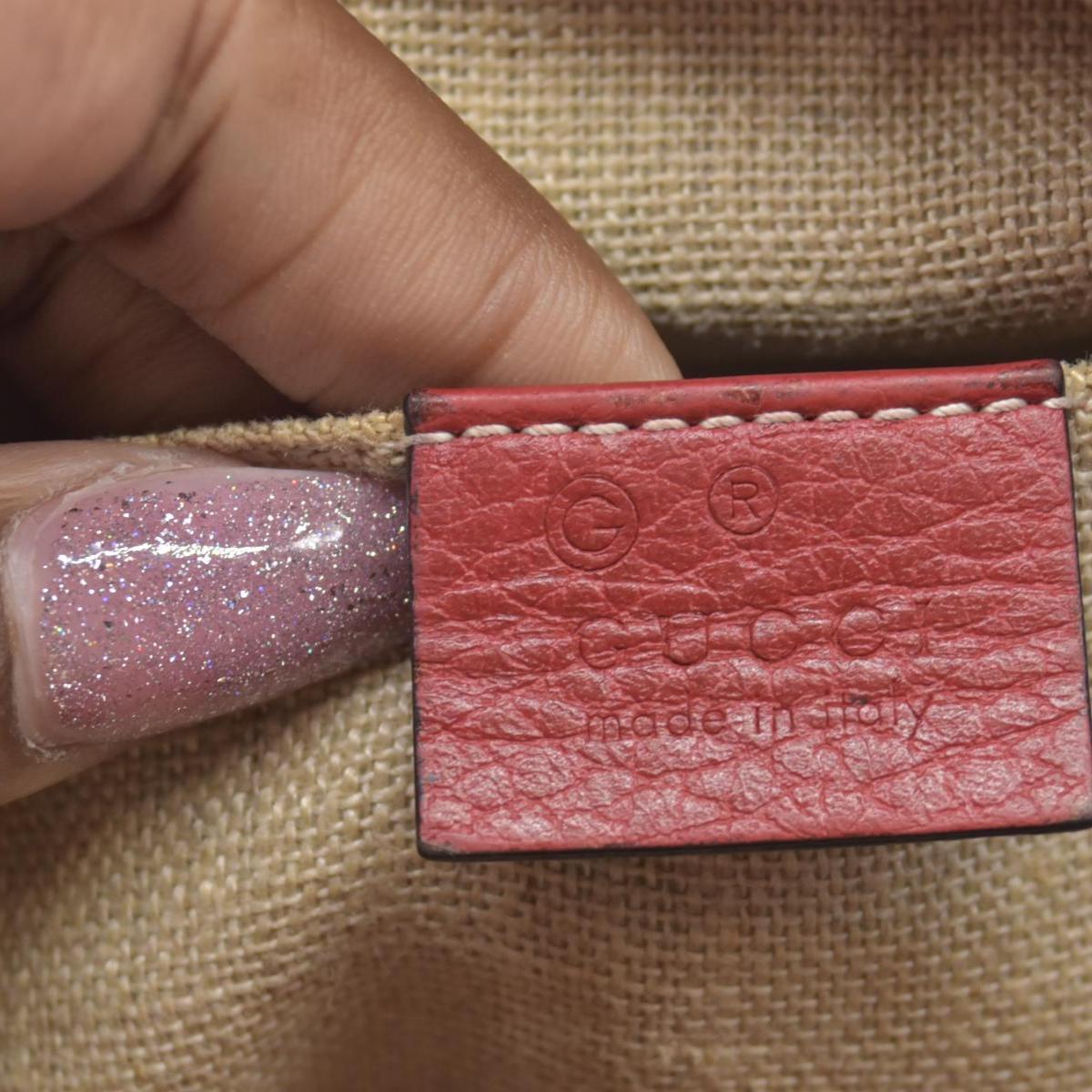 $950 Gucci Monogram Mini Bree Messenger Bag Red