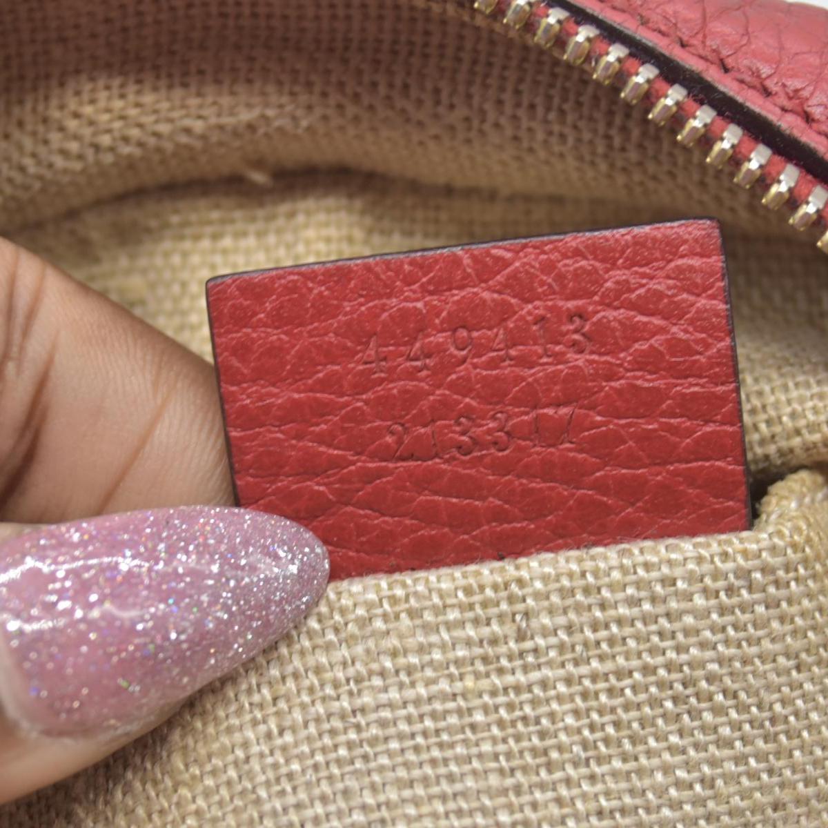 $950 Gucci Monogram Mini Bree Messenger Bag Red