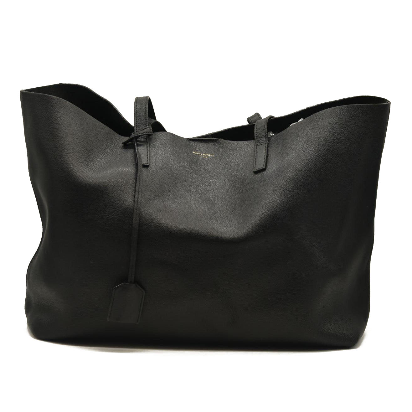 Saint Laurent  Calfskin Large Shopping Tote Dark Grey