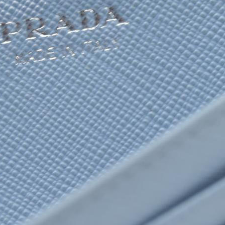 PRADA Saffiano Leather Long Bifold Wallet Blue