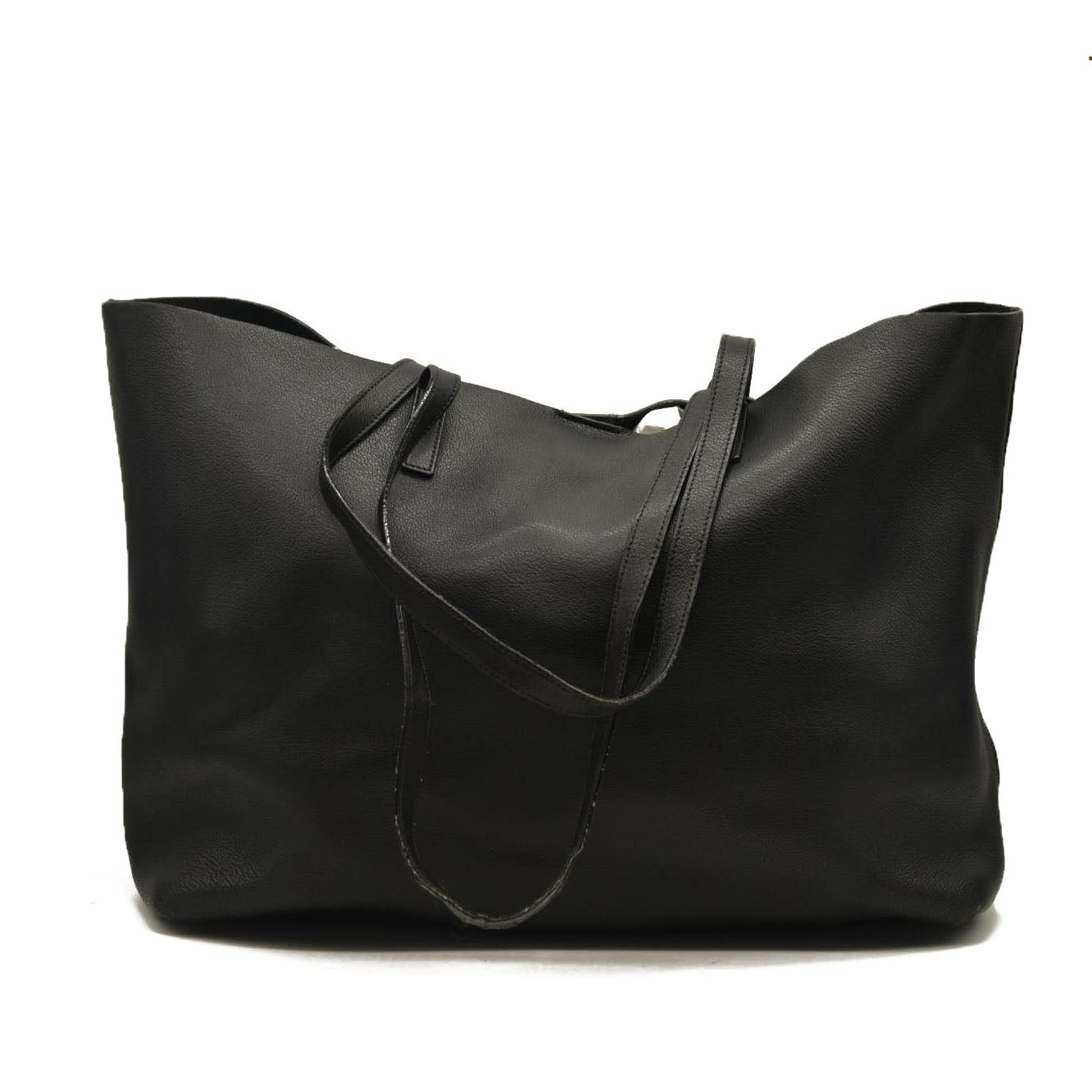 Saint Laurent  Calfskin Large Shopping Tote Dark Grey