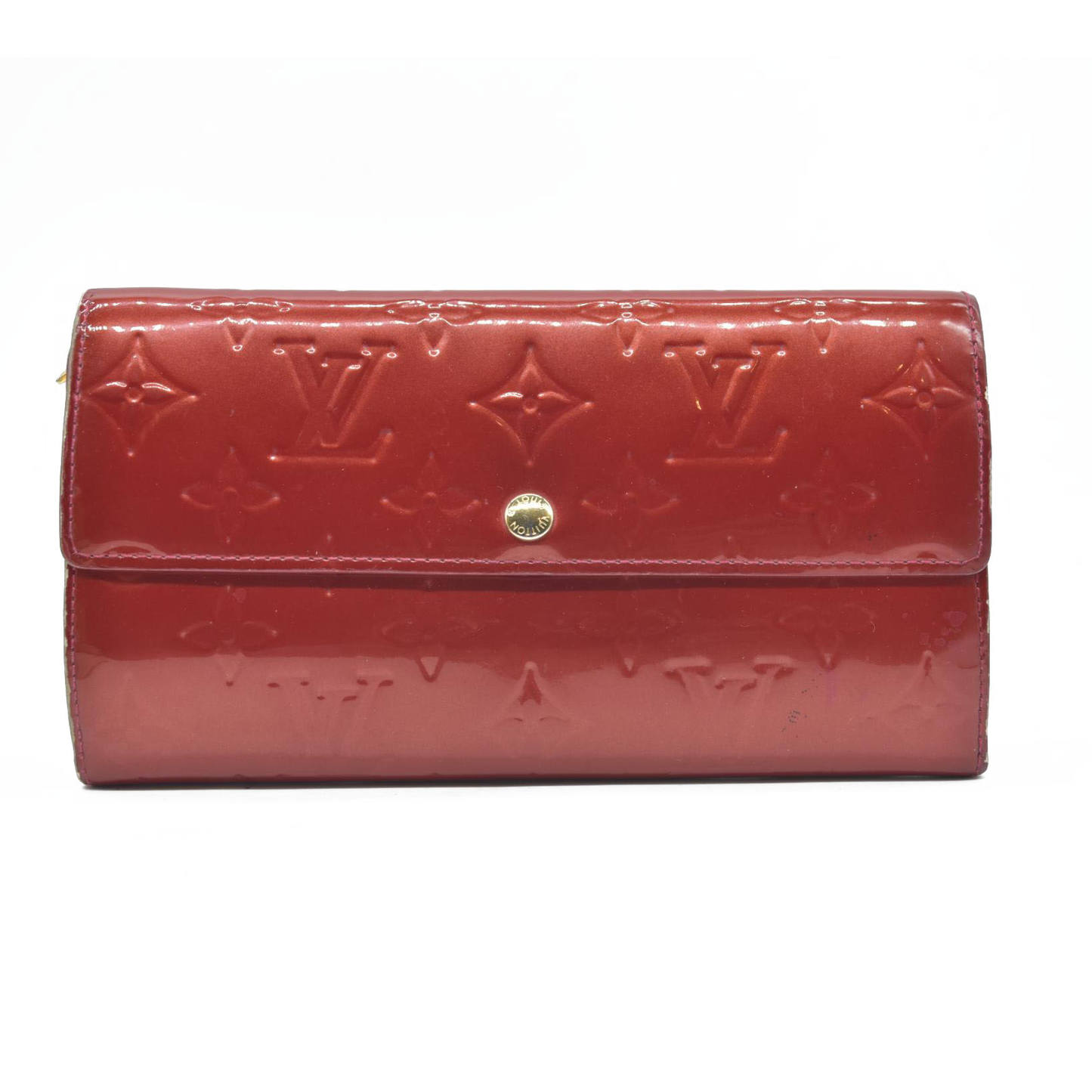 $725 Louis Vuitton Monogram Vernis Porte Feuille Sarah Long Bifold Wallet TH4079