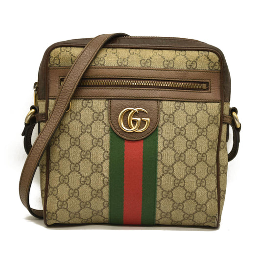 Gucci  GG Supreme Monogram Web Small Ophidia Messenger Bag Brown