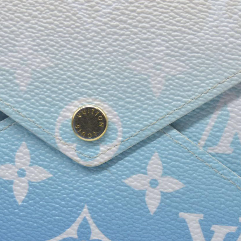 AUCTION $700 Louis Vuitton  Monogram Giant By The Pool Medium Kirigami Pochette Insert Blue