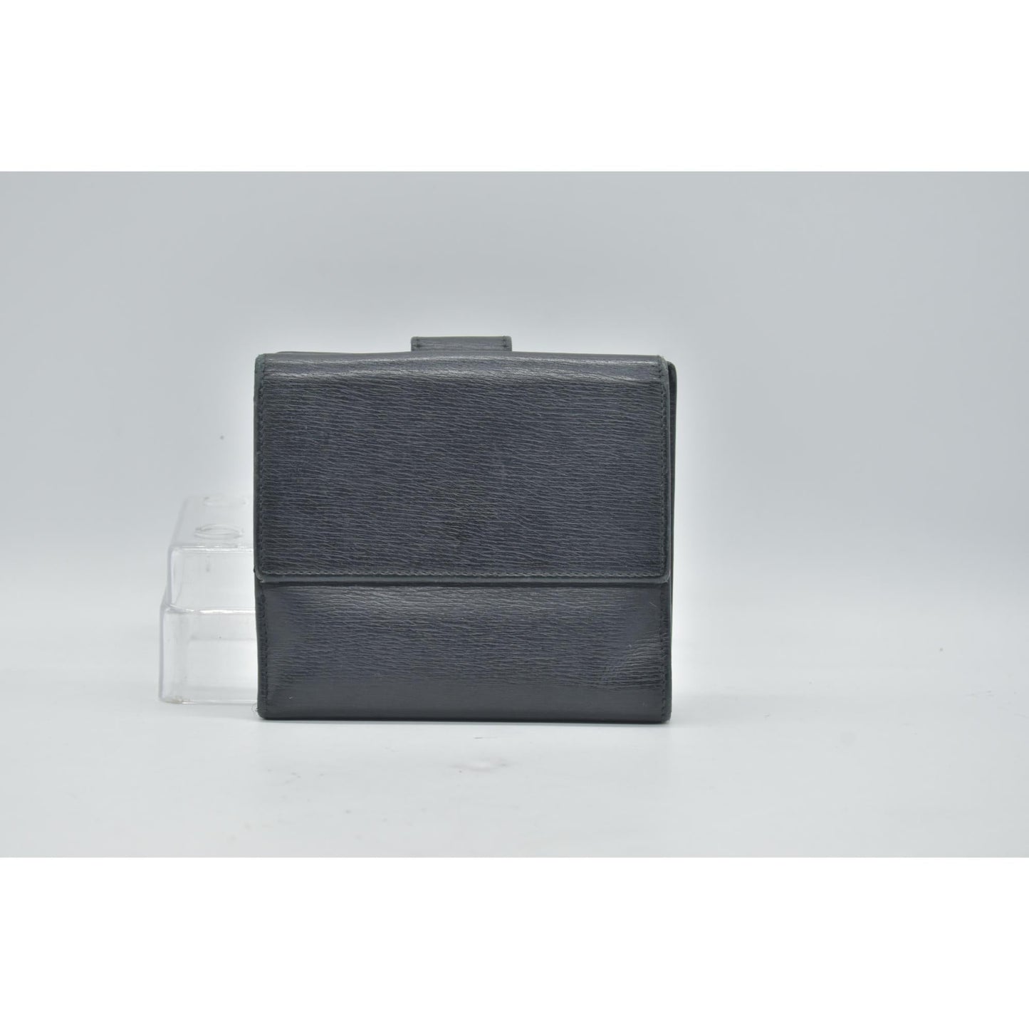 $490 GUCCI Logo Canvas Leather Bifold Wallet Black CONSIGNMENT