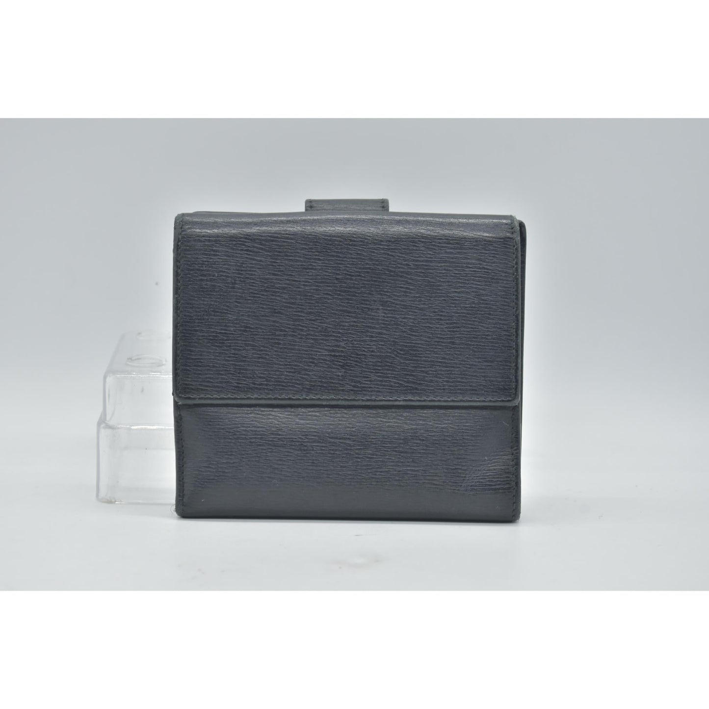 $490 GUCCI Logo Canvas Leather Bifold Wallet Black CONSIGNMENT