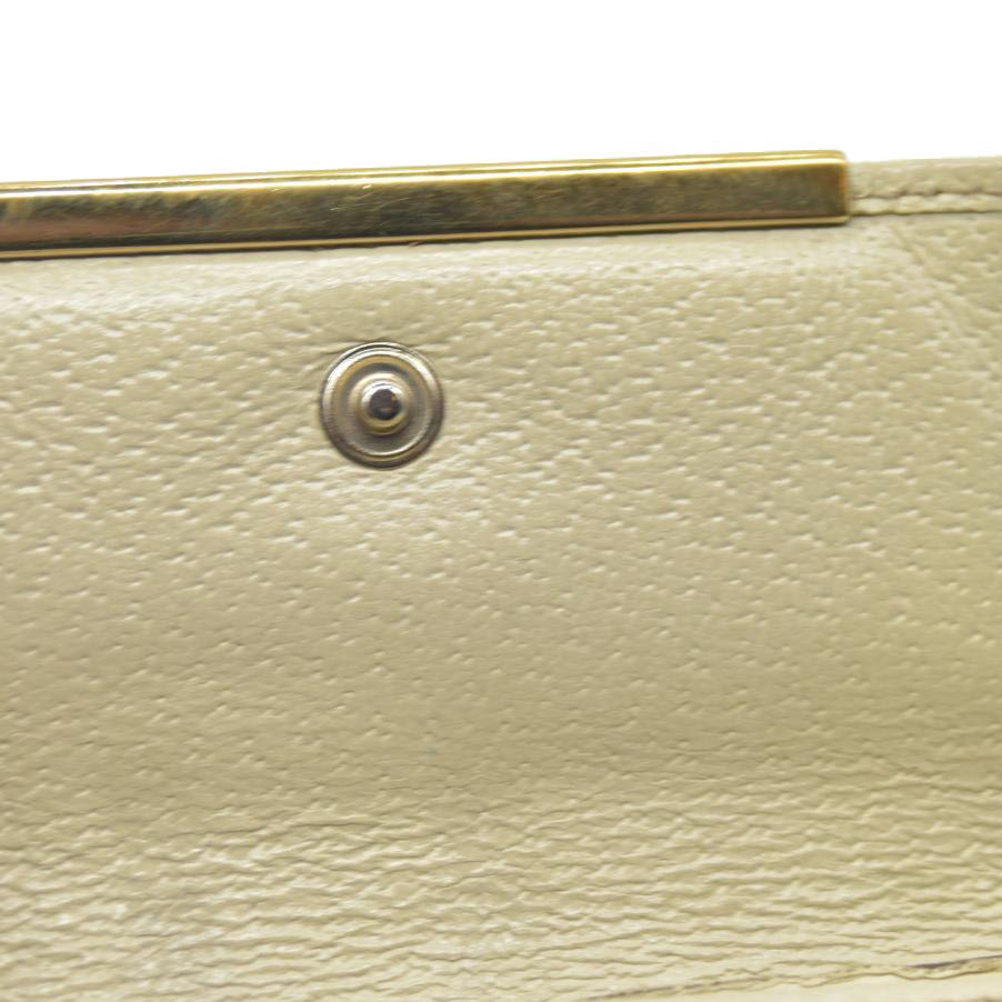 GUCCI Logo Plate GG Logo Canvas 6 Ring Key Case Beige