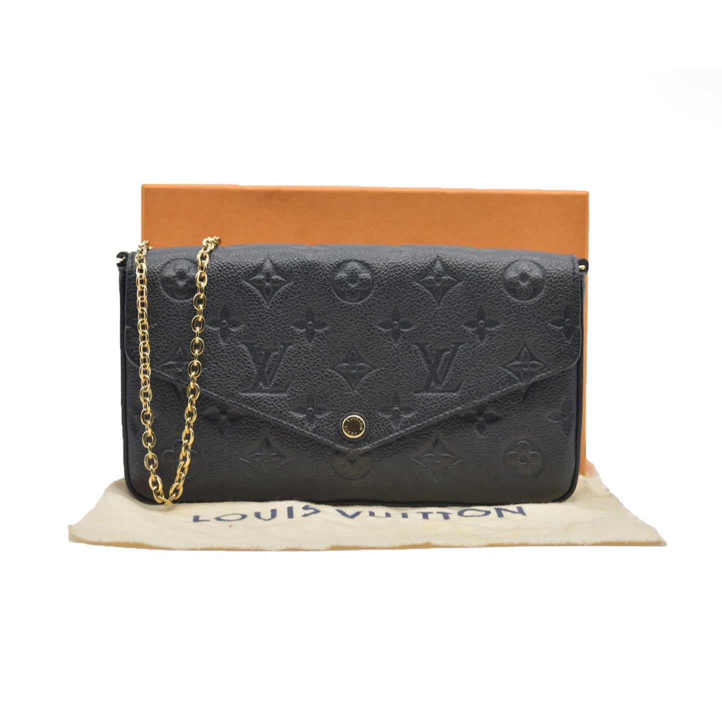 $1720 Louis Vuitton LV Monogram Pochette Félicie Black RFID