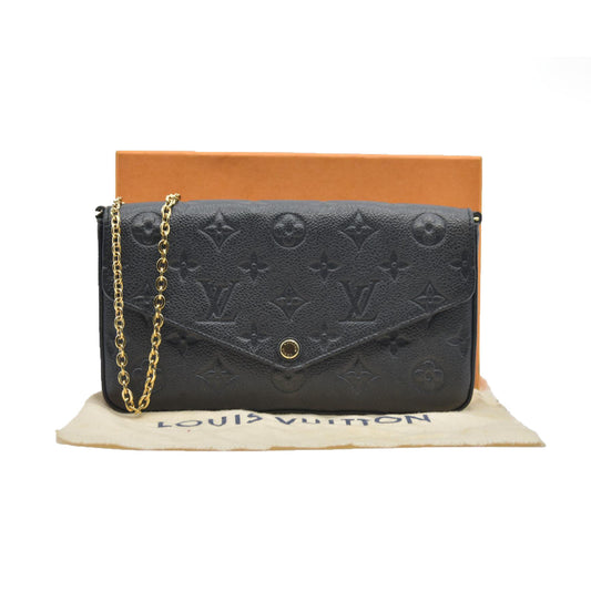 $1720 Louis Vuitton LV Monogram Pochette Félicie Black RFID