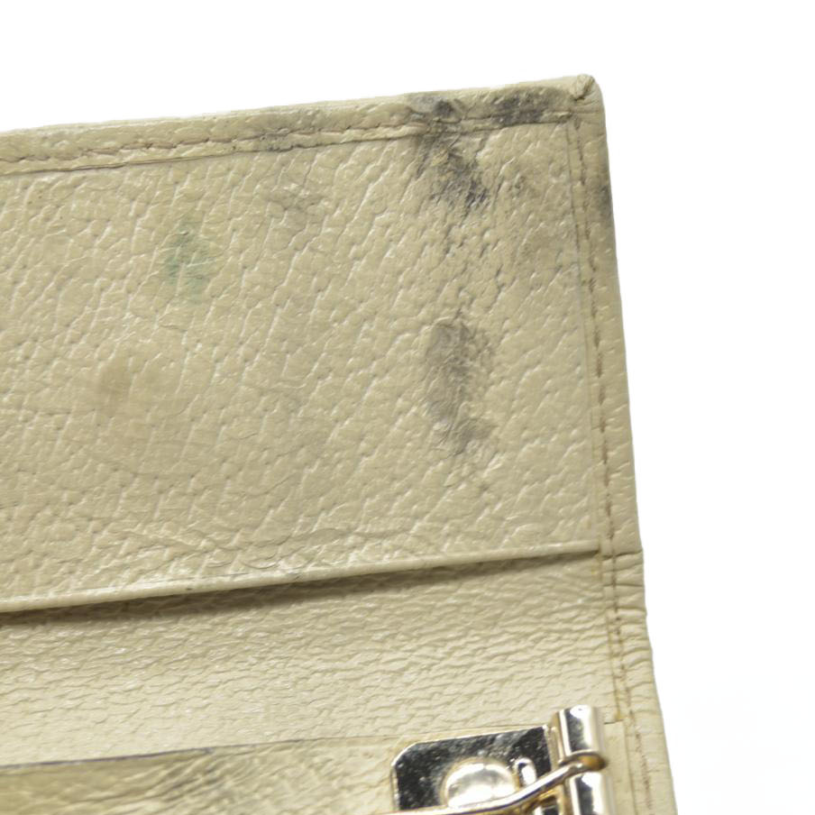 GUCCI Logo Plate GG Logo Canvas 6 Ring Key Case Beige