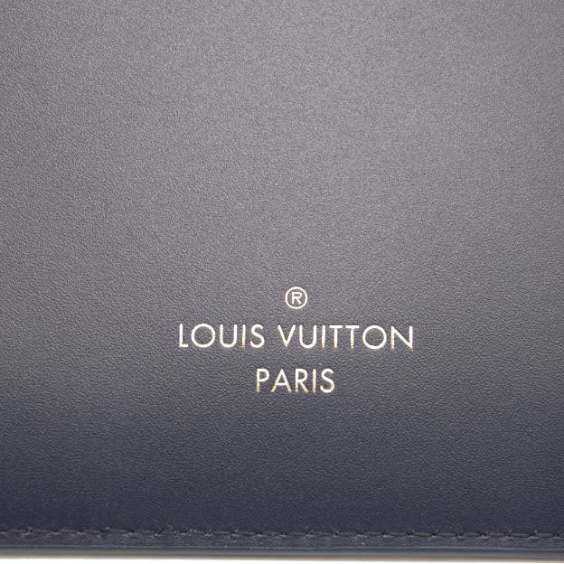 NEW Louis Vuitton Leather Neverfull MM Monoglam Pochette Blue Navy