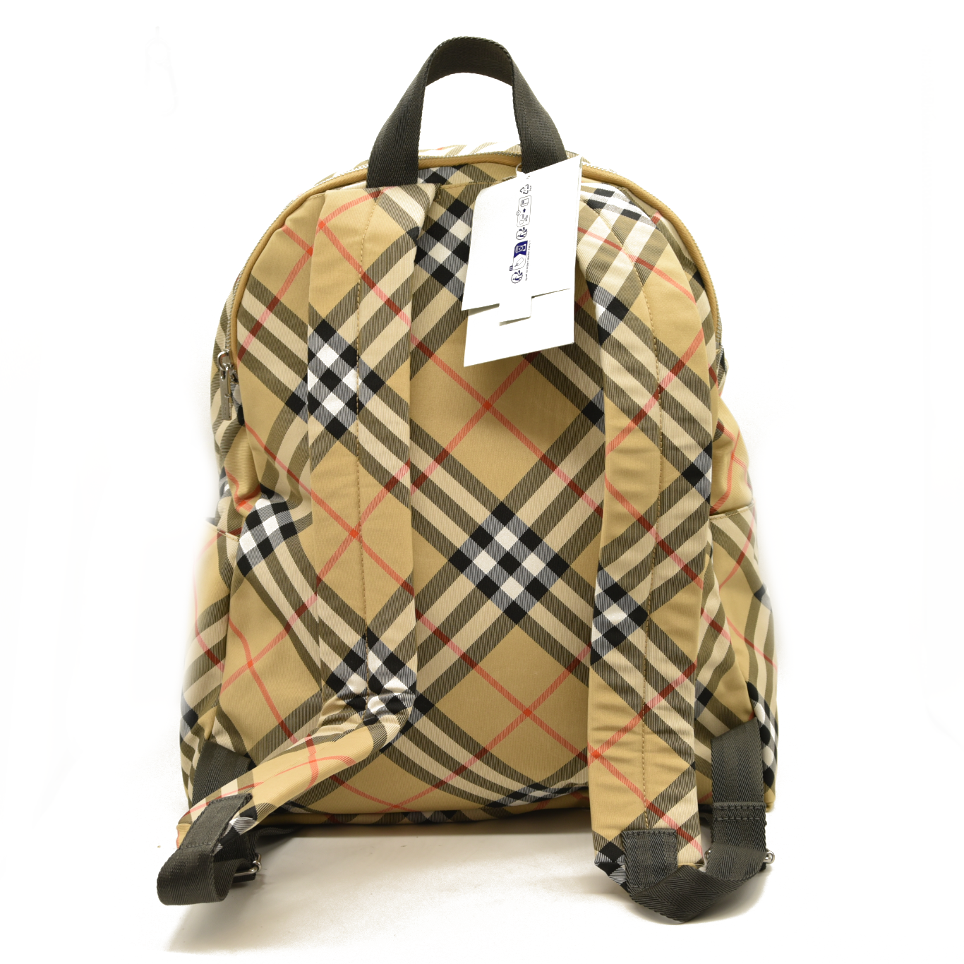 $1550 Burberry Essential House Check Backpack Sand