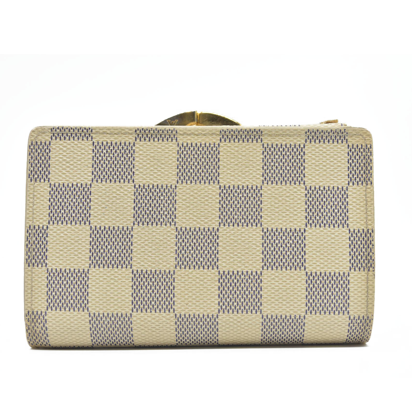 $750 Louis Vuitton Damier Azur Kisslock French Wallet Wallet MI2017