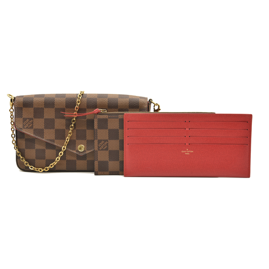 Louis Vuitton  Damier Ebene Pochette Felicie Chain Wallet SF1129