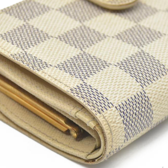 $750 Louis Vuitton Damier Azur Kisslock French Wallet Wallet MI2017