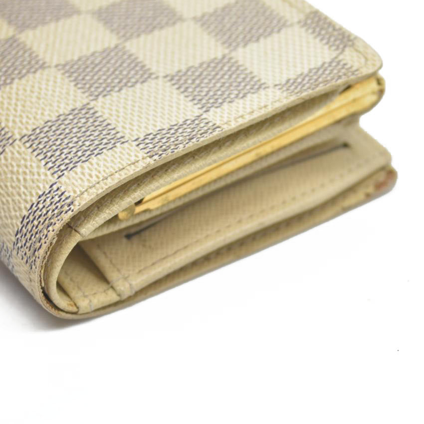 $750 Louis Vuitton Damier Azur Kisslock French Wallet Wallet MI2017