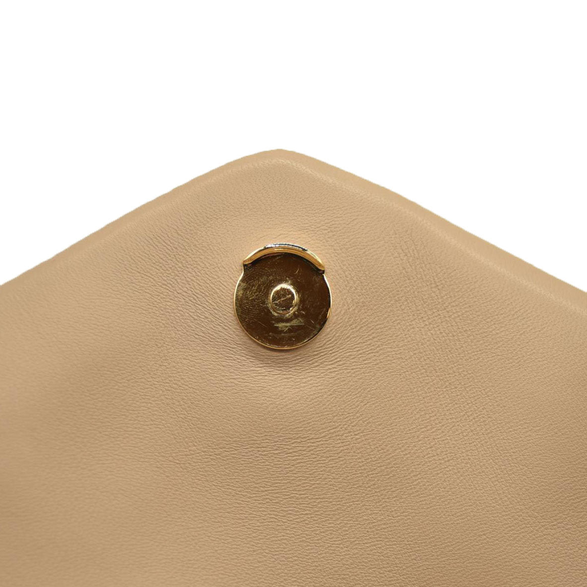 SAINT LAURENT  Lambskin Quilted Medium Loulou Puffer Monogram Chain Satchel Dark Beige