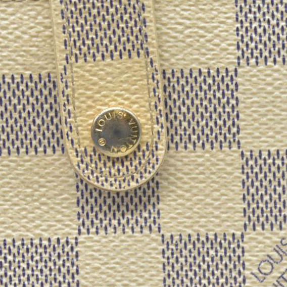 $750 Louis Vuitton Damier Azur Kisslock French Wallet Wallet MI2017