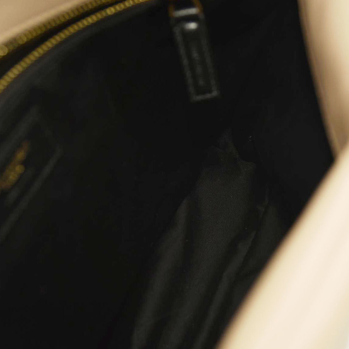 SAINT LAURENT  Lambskin Quilted Medium Loulou Puffer Monogram Chain Satchel Dark Beige