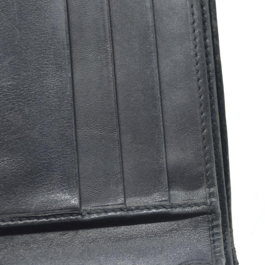 GUCCI GG Logo Canvas Leather Bifold Wallet Black