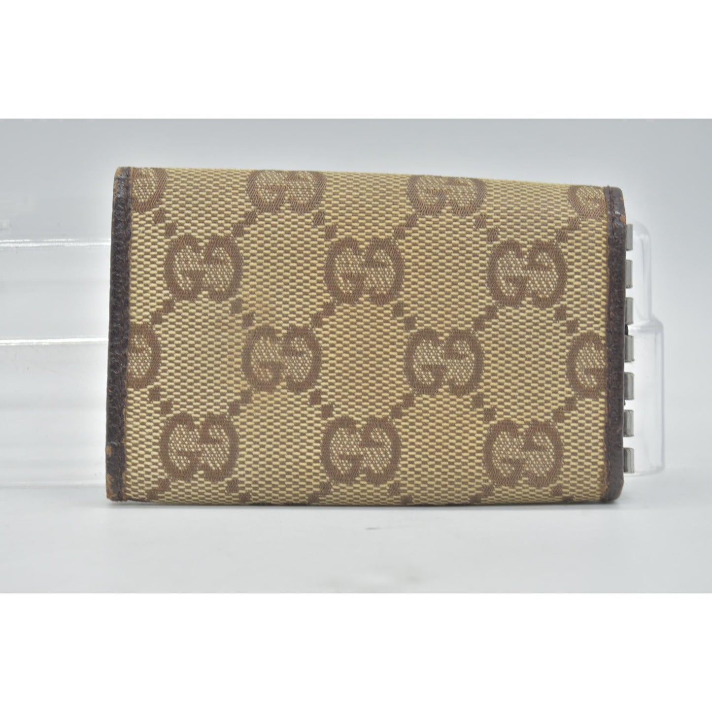 GUCCI Monogram 6 Key Holder Case Dark Brown GG Wallet Canvas Signature Logo CONSIGNMENT