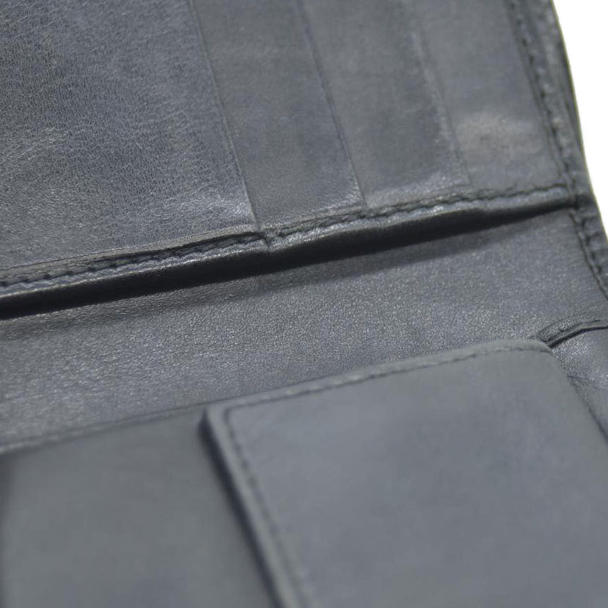 GUCCI GG Logo Canvas Leather Bifold Wallet Black