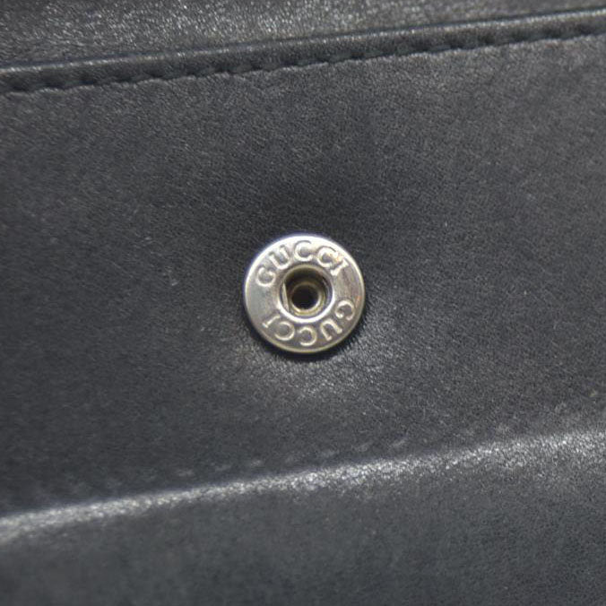 GUCCI GG Logo Canvas Leather Bifold Wallet Black