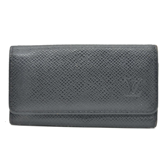 $345 Louis Vuitton Taiga Leather Multicles 4 Ring Key Case Ardoise CA1025