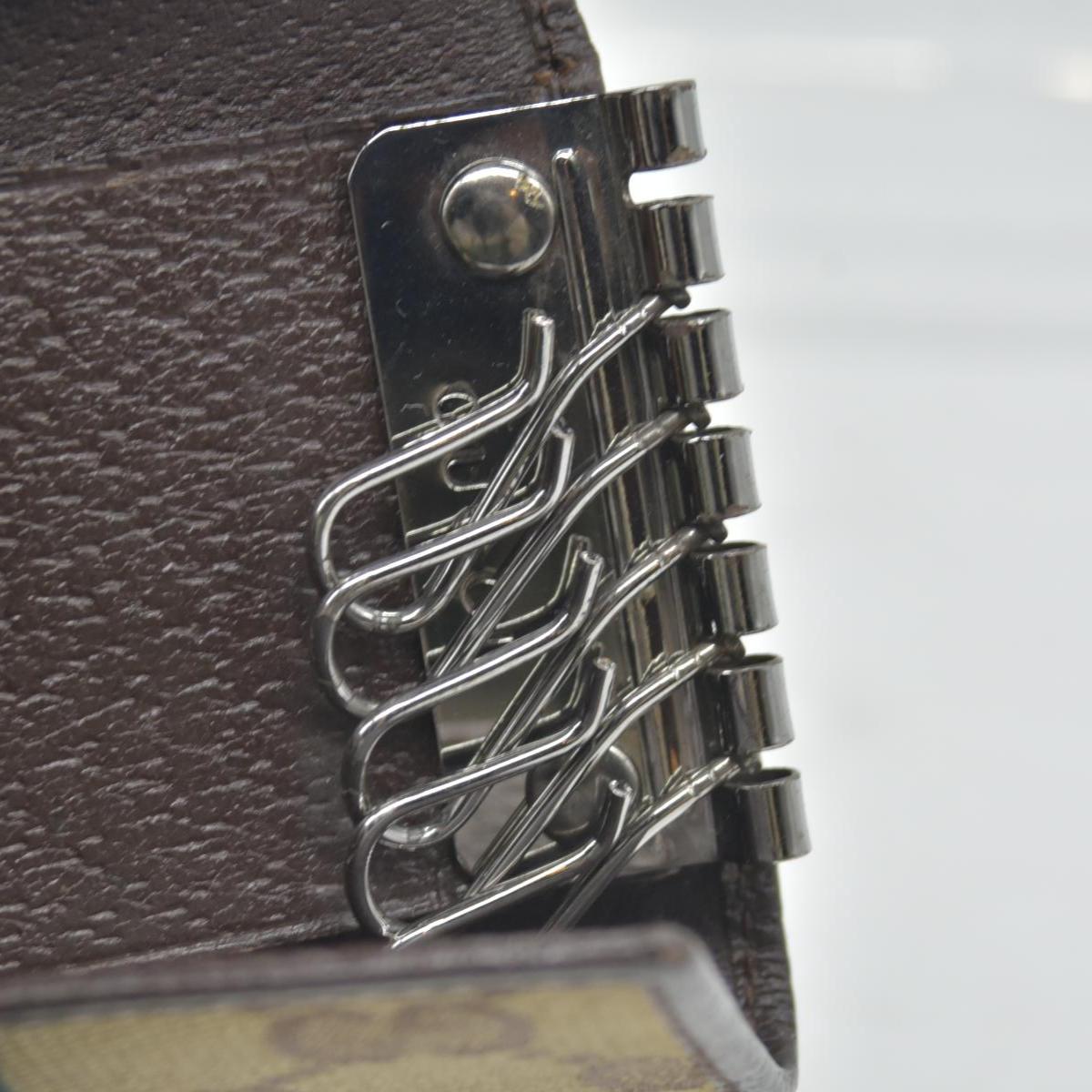 GUCCI Monogram 6 Key Holder Case Dark Brown GG Wallet Canvas Signature Logo CONSIGNMENT