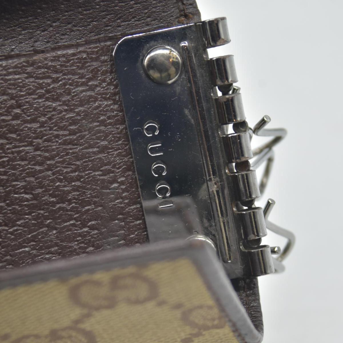 GUCCI Monogram 6 Key Holder Case Dark Brown GG Wallet Canvas Signature Logo CONSIGNMENT