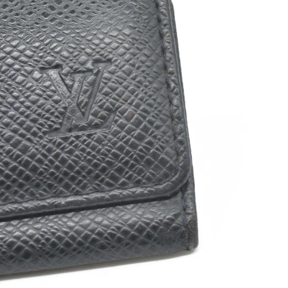 $345 Louis Vuitton Taiga Leather Multicles 4 Ring Key Case Ardoise CA1025