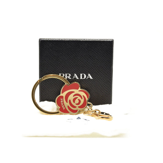 PRADA Flowers Smalto Fuoco Keychain