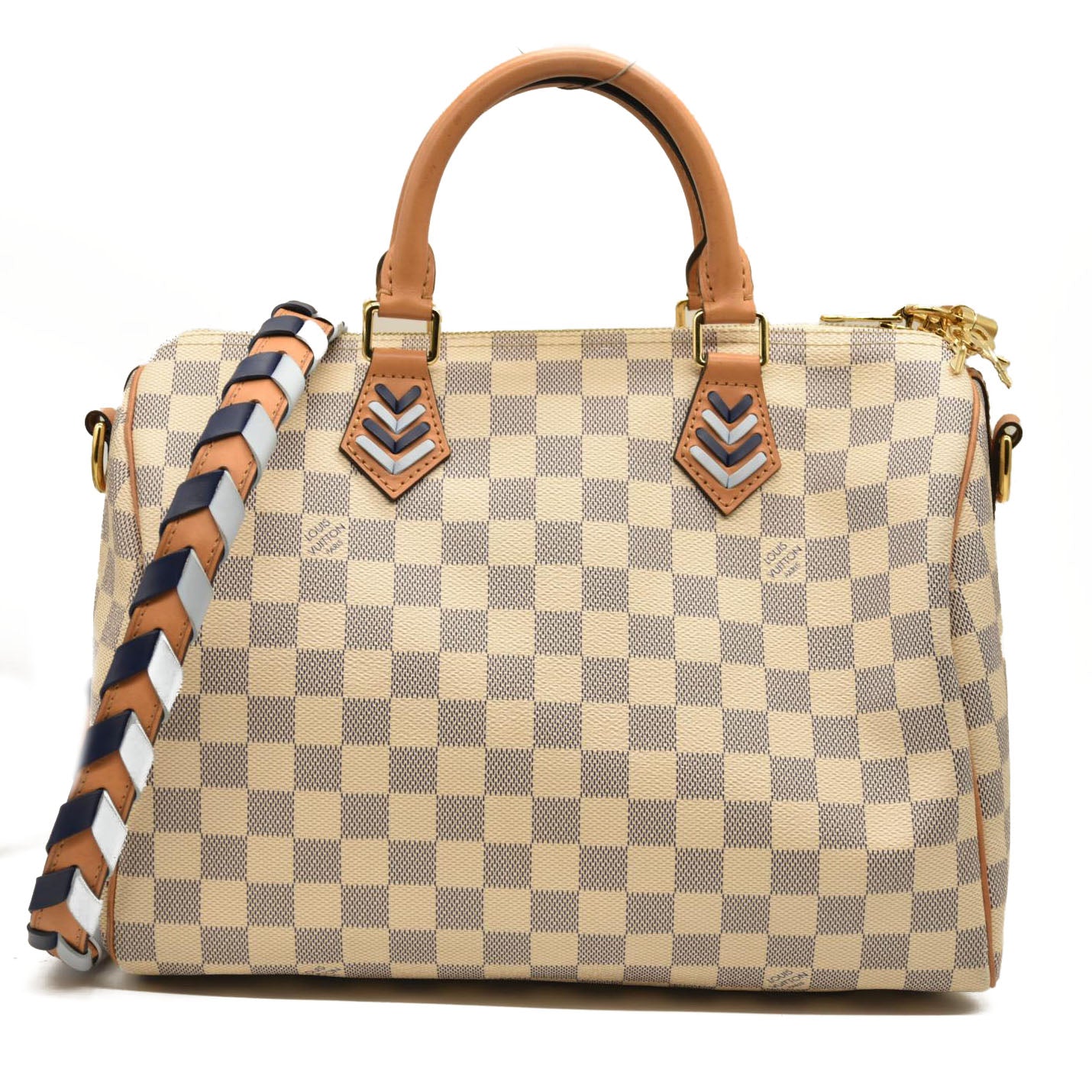 LOUIS VUITTON  Damier Azur Braided Speedy Bandouliere 30 Blue