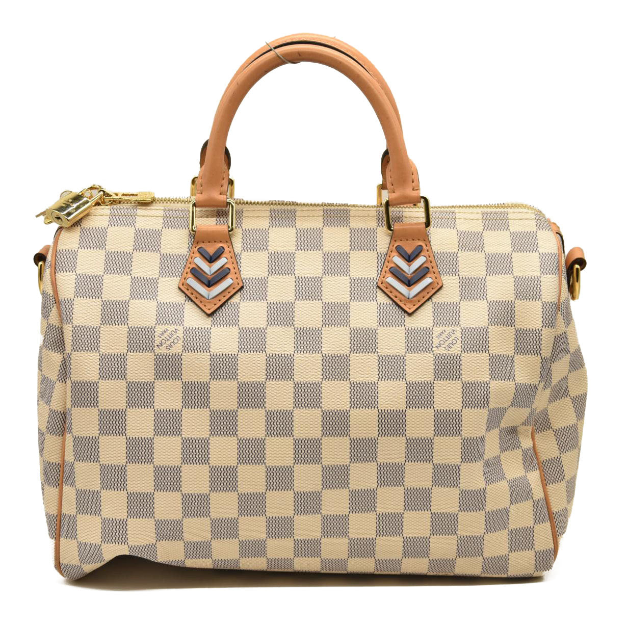 LOUIS VUITTON  Damier Azur Braided Speedy Bandouliere 30 Blue