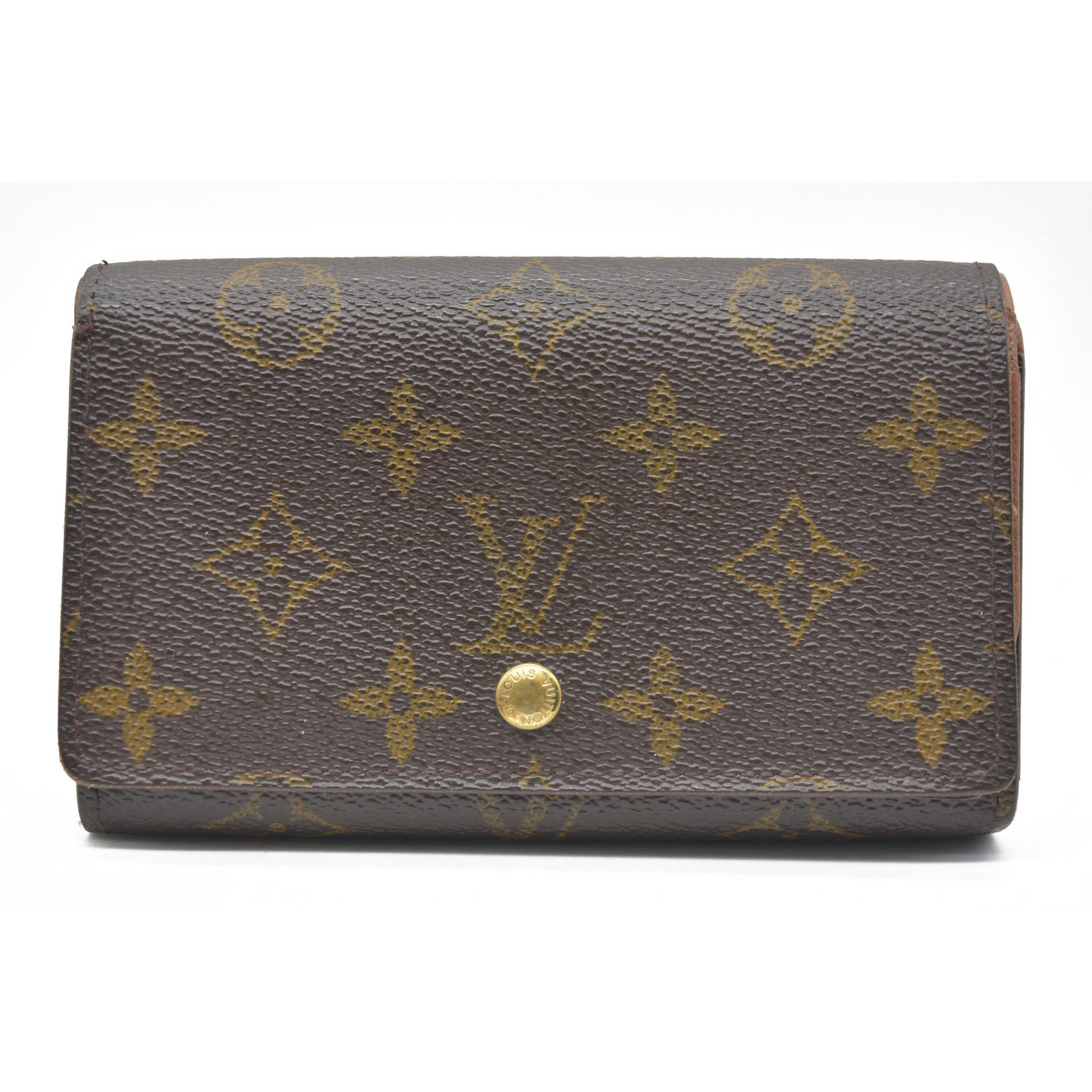 $560 Louis Vuitton Monogram Porte Monnaie Billets Tresor Bifold Wallet CA0959