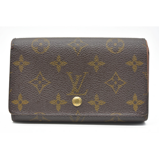 $560 Louis Vuitton Monogram Porte Monnaie Billets Tresor Bifold Wallet CA0959