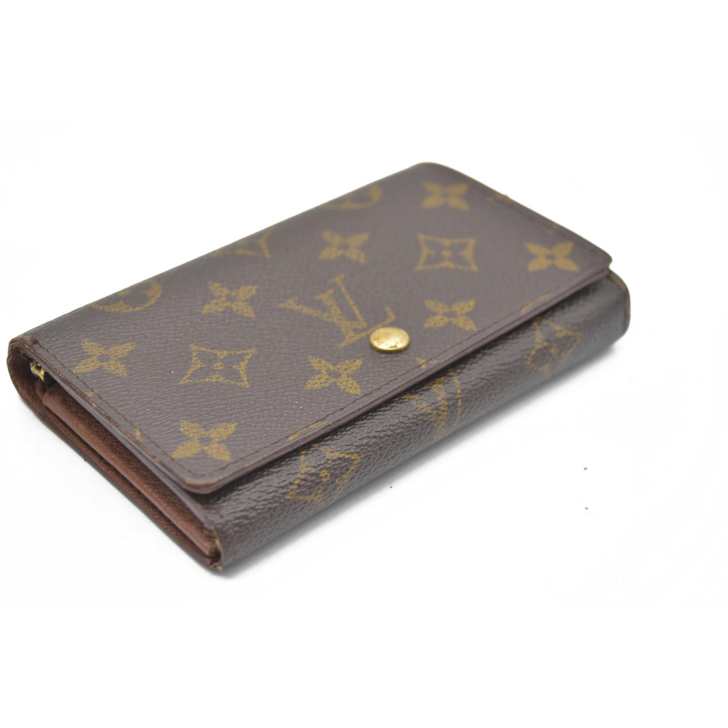 $560 Louis Vuitton Monogram Porte Monnaie Billets Tresor Bifold Wallet CA0959