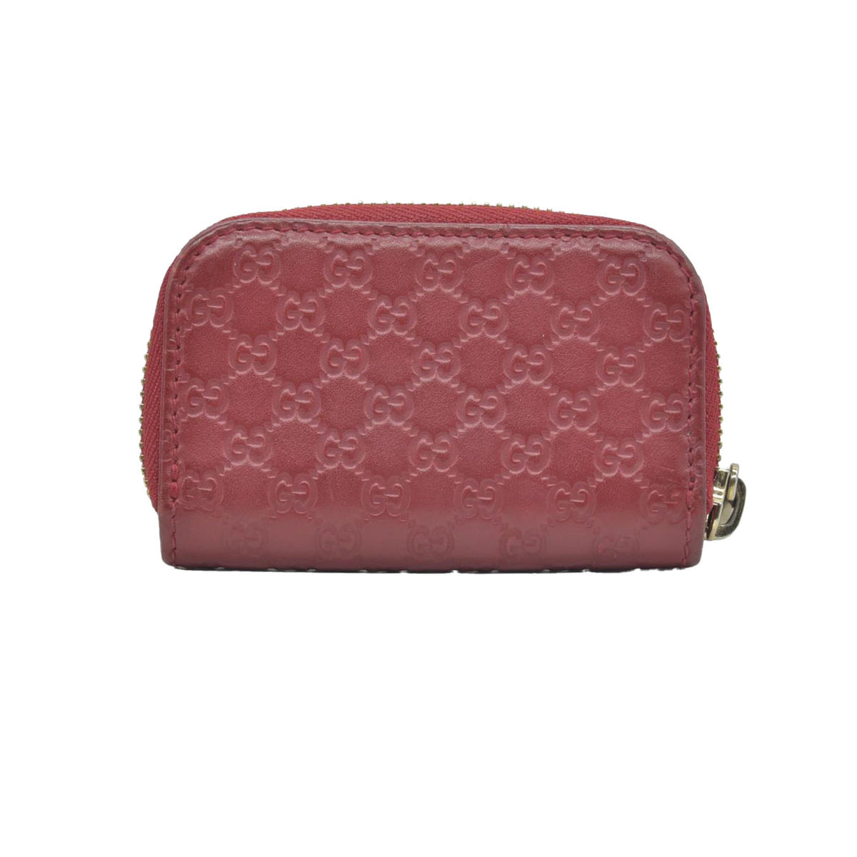 $390 Gucci Microguccissima Zip Around Key Case Red CONSIGNMENT