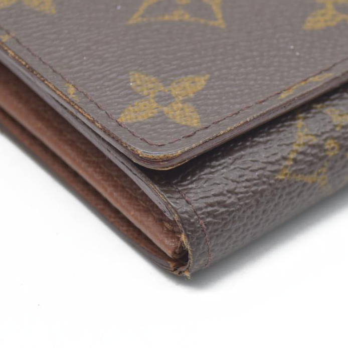 $560 Louis Vuitton Monogram Porte Monnaie Billets Tresor Bifold Wallet CA0959