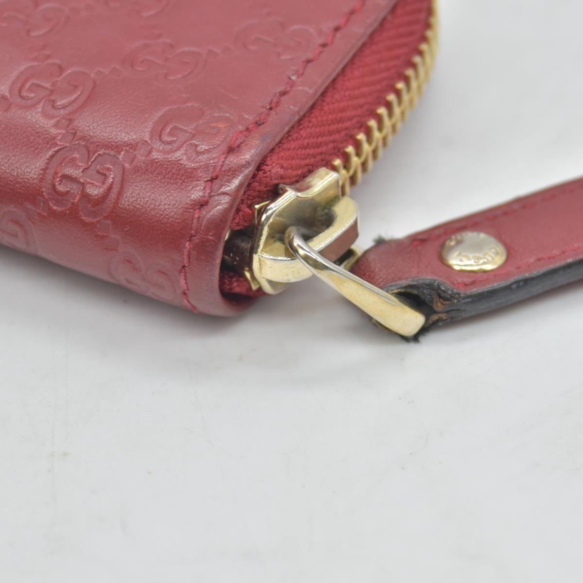 Gucci Microguccissima Zip Around Key Case Red CONSIGNMENT