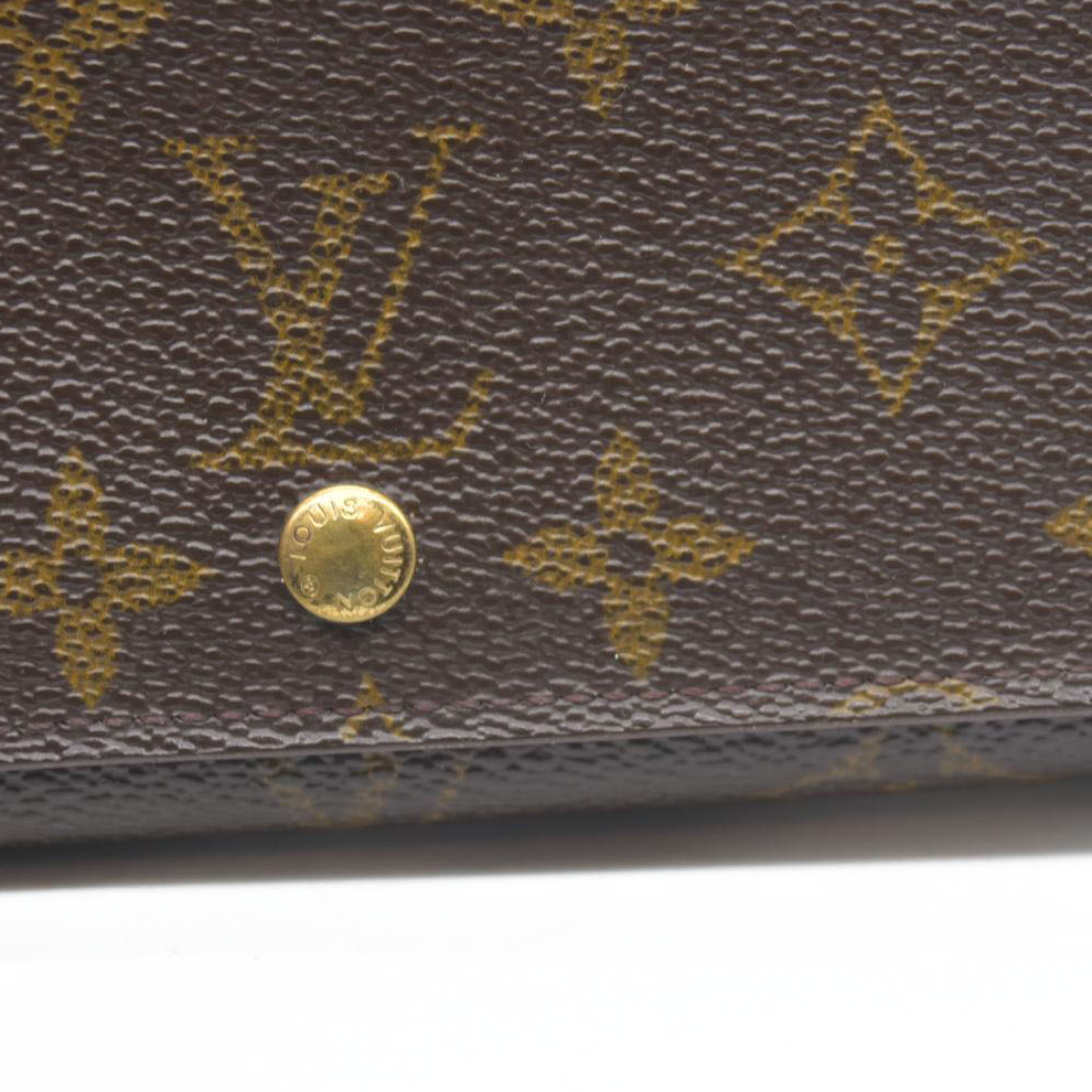$560 Louis Vuitton Monogram Porte Monnaie Billets Tresor Bifold Wallet CA0959