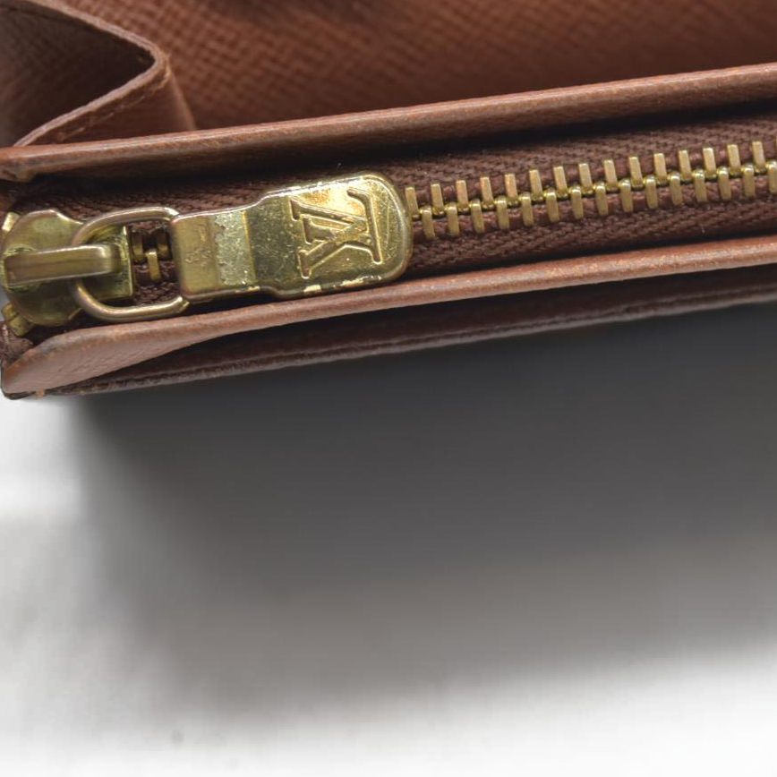 $560 Louis Vuitton Monogram Porte Monnaie Billets Tresor Bifold Wallet CA0959
