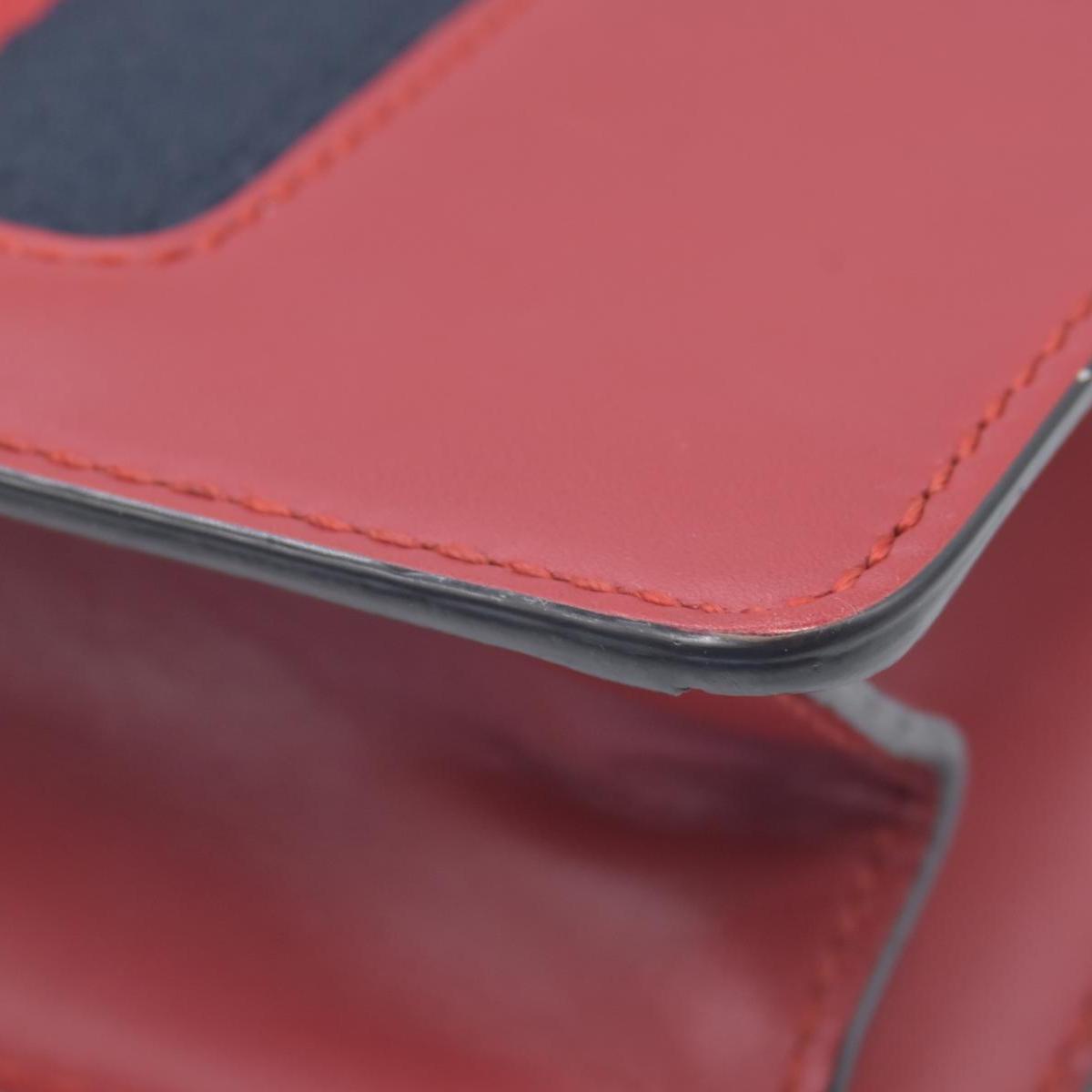 $1980 Gucci Calfskin Mini Sylvie Chain Shoulder Bag Hibiscus Red