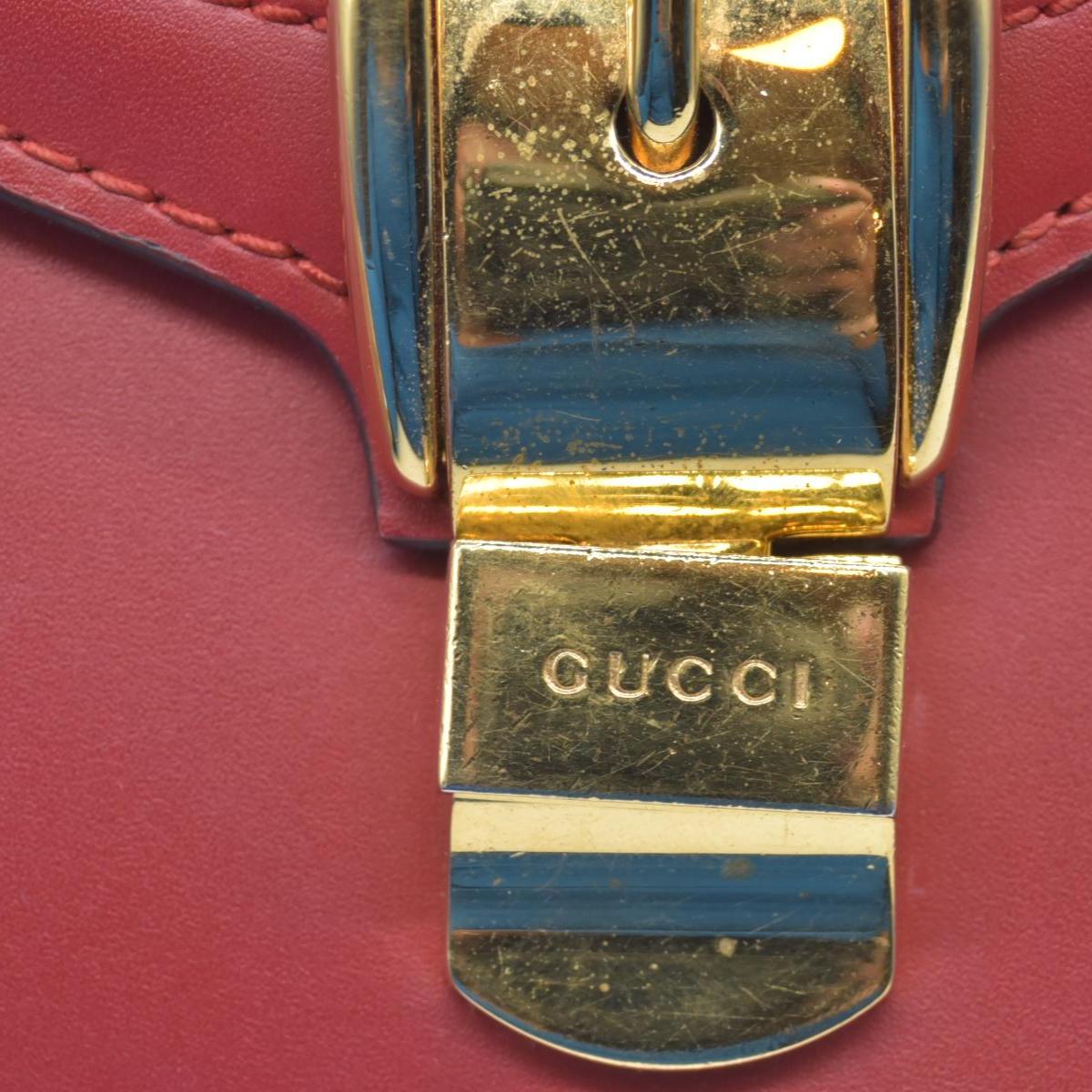 $1980 Gucci Calfskin Mini Sylvie Chain Shoulder Bag Hibiscus Red