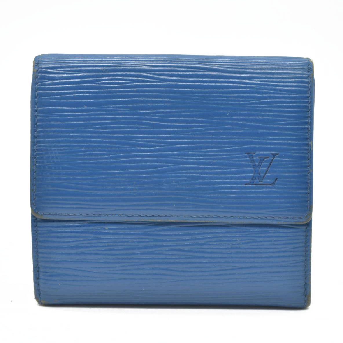 $695 1993 Louis Vuitton Epi Elise Trifold Wallet Blue MI0923