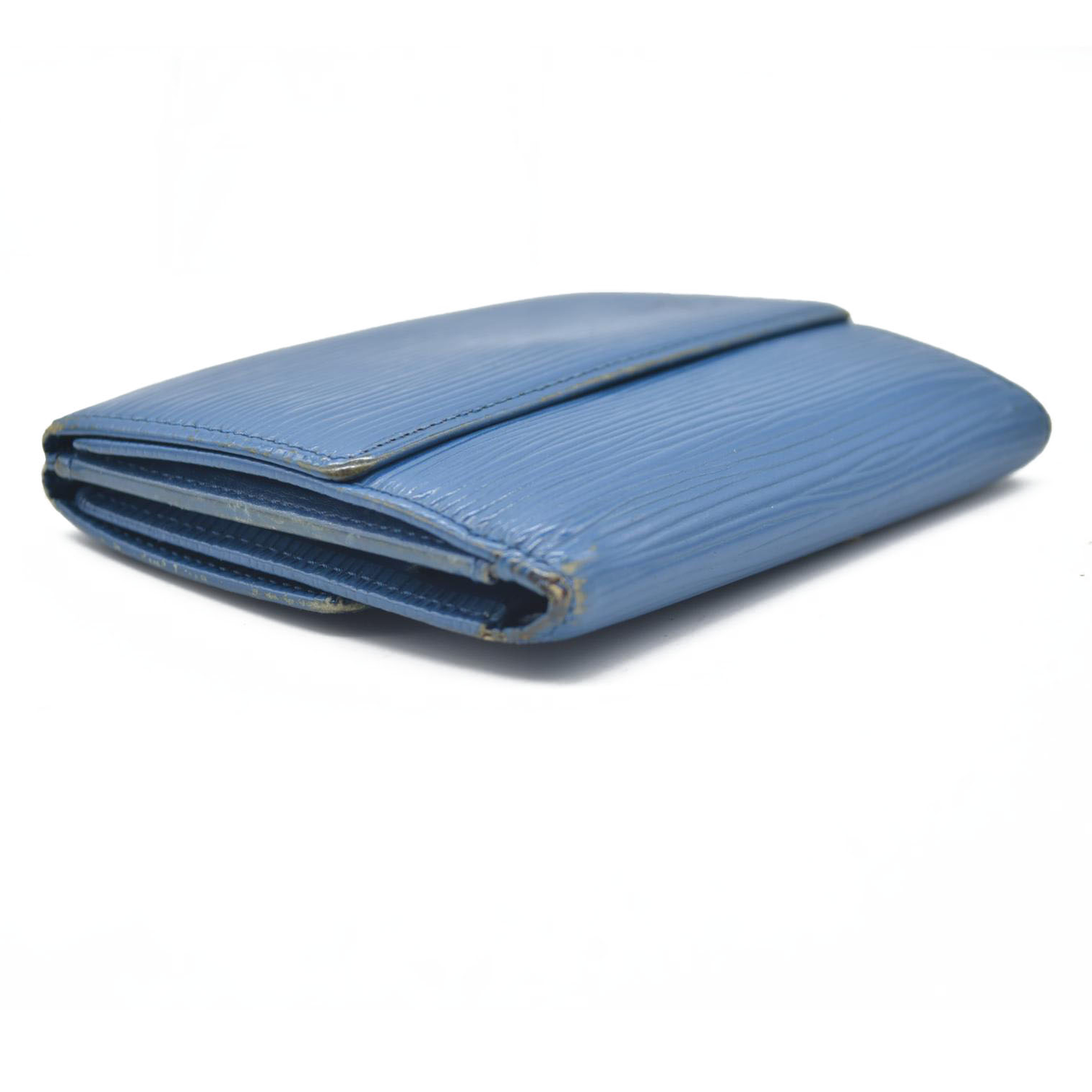 $695 1993 Louis Vuitton Epi Elise Trifold Wallet Blue MI0923