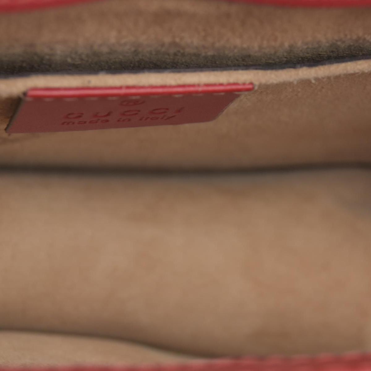 $1980 Gucci Calfskin Mini Sylvie Chain Shoulder Bag Hibiscus Red