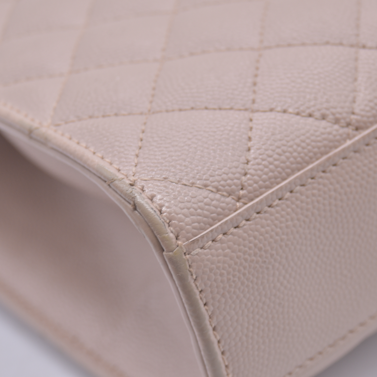 $3300 2021 Saint Laurent Grain De Poudre Textured Mixed Matelasse Medium Triquilt Monogram Satchel Beige