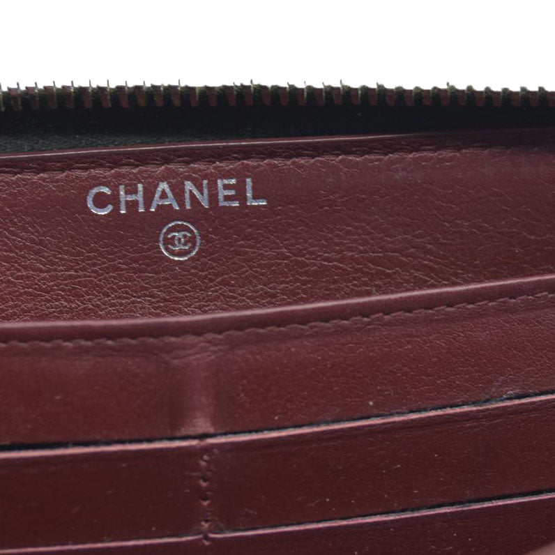 $1200 Chanel 2011 Caviar Leather Zip Around Long Wallet
